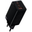Мережевий зарядний пристрій Baseus GaN3 Pro 3 порта, USB + Type-C*2 65W Чорний (CCGP050101)
