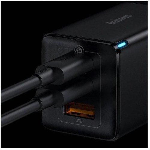 Мережевий зарядний пристрій Baseus GaN3 Pro 3 порта, USB + Type-C*2 65W Чорний (CCGP050101)