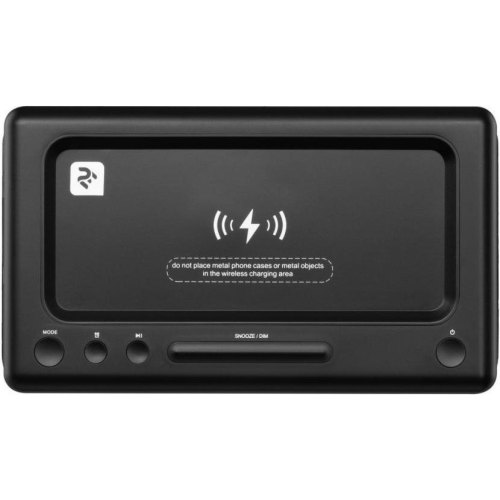 Акустична док-станція 2E SmartClock Wireless Charging, Alarm Clock, Bluetooth, FM, USB, AUX Black