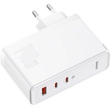 Мережевий зарядний пристрій Baseus GaN5 Pro 3 порта, USB + Type-C 140W Білий (CCGP100202)