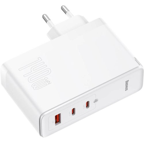 Мережевий зарядний пристрій Baseus GaN5 Pro 3 порта, USB + Type-C 140W Білий (CCGP100202)