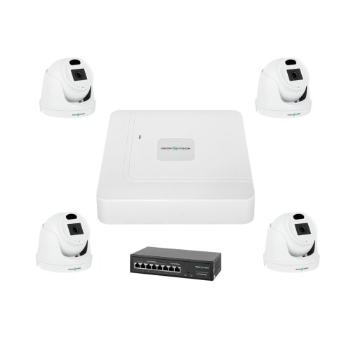 Комплект відеоспостереження на 4 камери GreenVision GV-IP-K-W70/04 3MP