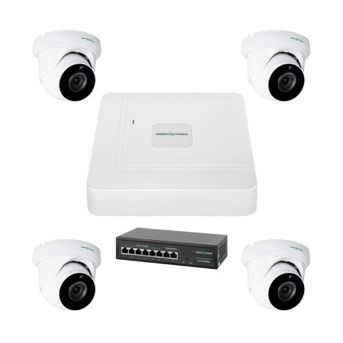 Комплект відеоспостереження на 4 камери GreenVision GV-IP-K-W74/04 5MP
