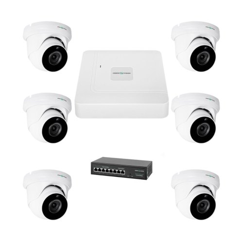 Комплект відеоспостереження на 6 камер GreenVision GV-IP-K-W76/06 5MP