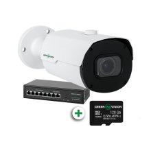 Комплект відеоспостереження з функцією розпізнавання автомобільних номерів на 1 IP камеру GreenVision GV-802