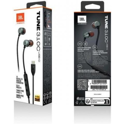 Навушники дротові JBL Tune 310C USB-C Black (JBLT310CBLK)