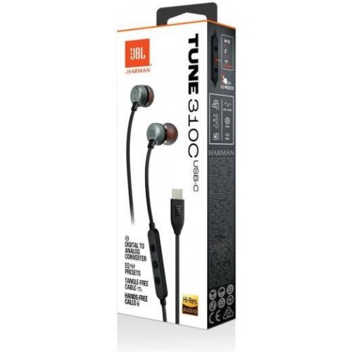 Навушники дротові JBL Tune 310C USB-C Black (JBLT310CBLK)
