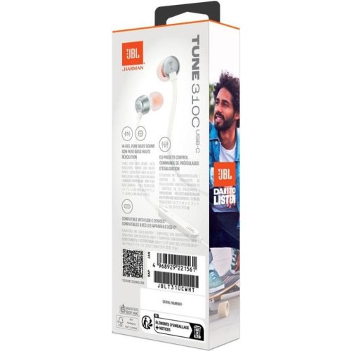 Навушники дротові JBL Tune 310C USB-C White (JBLT310CWHT)