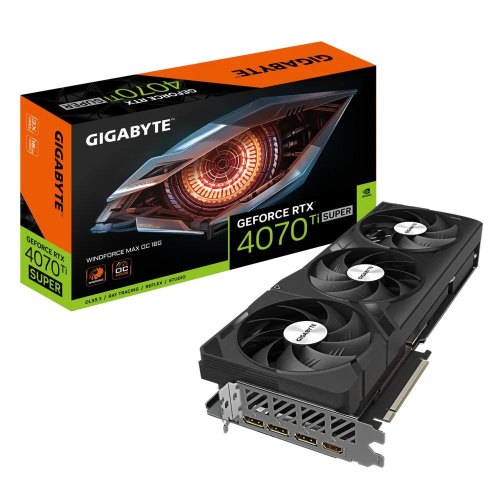 Відеокарта GIGABYTE GeForce RTX 4070 Ti SUPER 16GB GDDR6X (256bit) (2655/21000) (HDMI, 3xDisplayPort) (GV-N407TSWF3MAX OC-16GD)