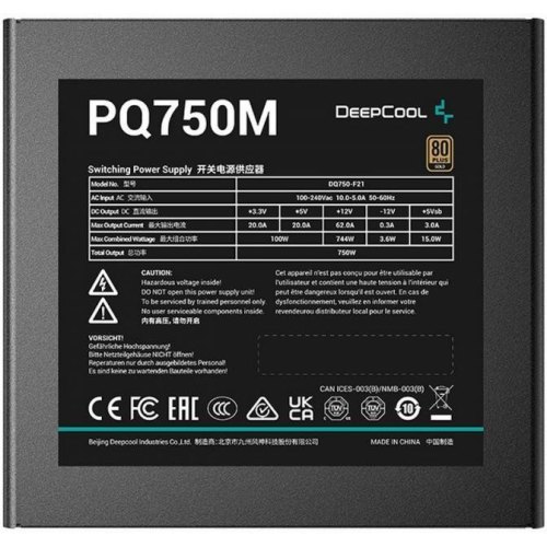 Блок живлення, DeepCool PQ750M (R-PQ750M-FA0B-EU) 750W