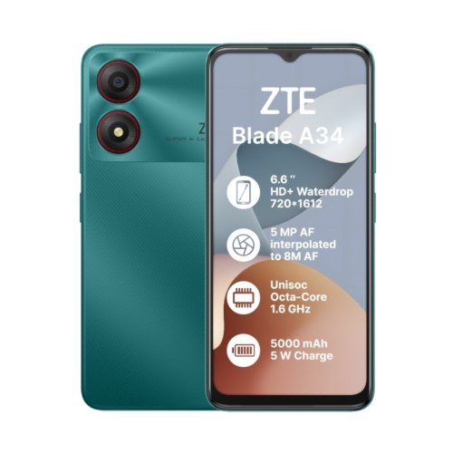 Смартфон ZTE Blade A34 4/64GB Green
