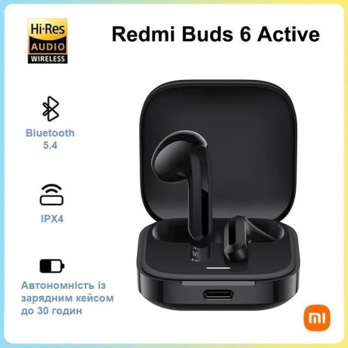 Бездротові навушники bluetooth Xiaomi Redmi Buds 6 Active Black