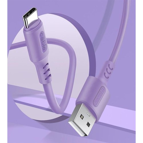 Кабель Colorway USB - Type-C (soft silicone) 2.4а 1м Purple