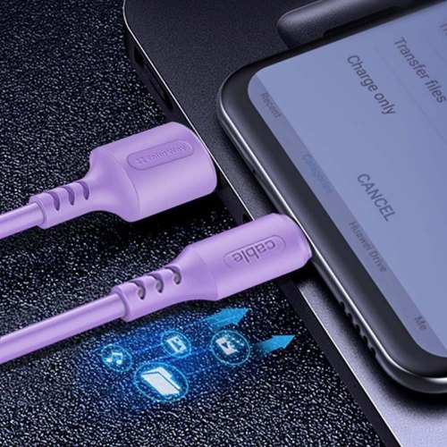 Кабель Colorway USB - Type-C (soft silicone) 2.4а 1м Purple