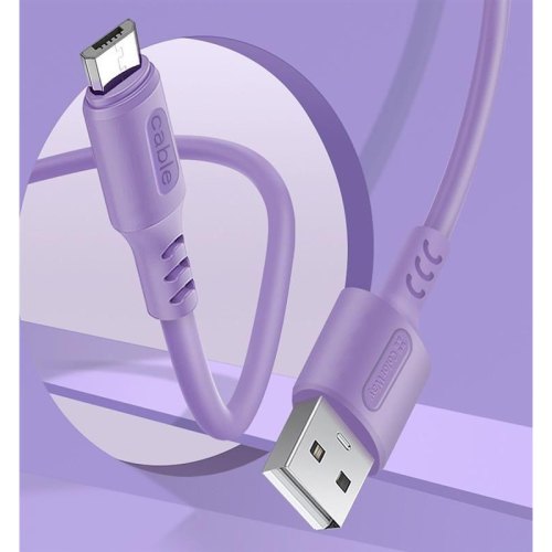Кабель Colorway USB - MicroUSB (soft silicone) 2.4а 1м Purple