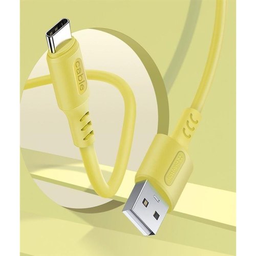 Кабель Colorway USB - Type-C (soft silicone) 2.4а 1м Yellow