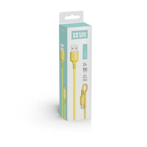 Кабель Colorway USB - Type-C (soft silicone) 2.4а 1м Yellow