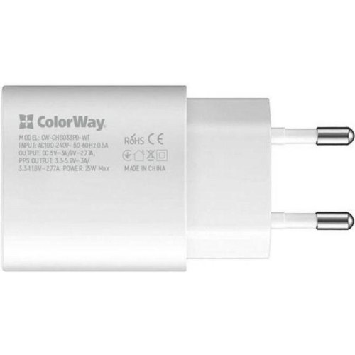 МЗП Colorway Power Delivery Port PPS USB Type-C (25W) White
