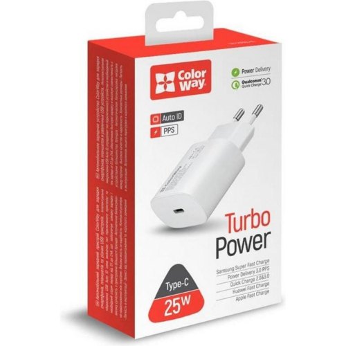 МЗП Colorway Power Delivery Port PPS USB Type-C (25W) White