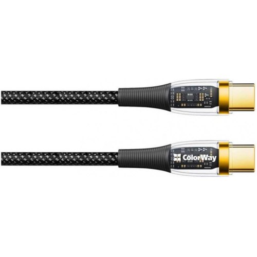 Кабель Colorway Type-C - Type-C (transparent head) (PD Fast Charging  100W)  5А 1.2м Black