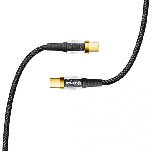 Кабель Colorway Type-C - Type-C (transparent head) (PD Fast Charging  100W)  5А 1.2м Black