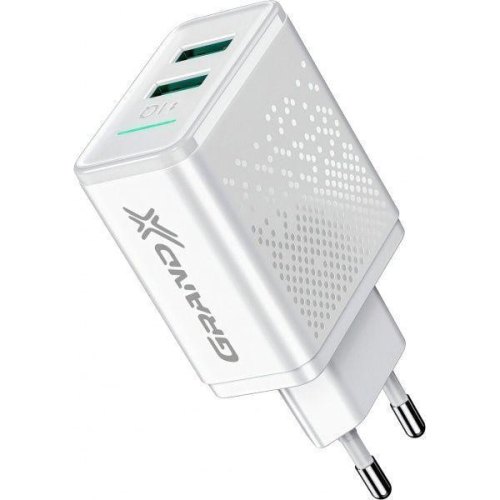 МЗП Grand-X CH-60WT 2USB 5V 3,1A з кабелем Type-C