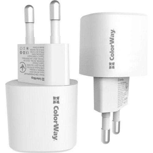 МЗП Colorway GaN PD Port USB PPS (Type-C PD + USB QC3.0) (33W) White