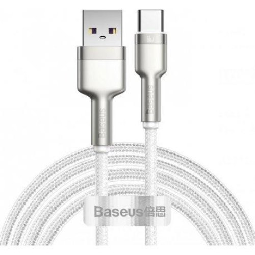 Кабель USB Type-C Baseus Cafule Metal Data Cable USB to Type-C 66W 2.0m White (CAKF000201)