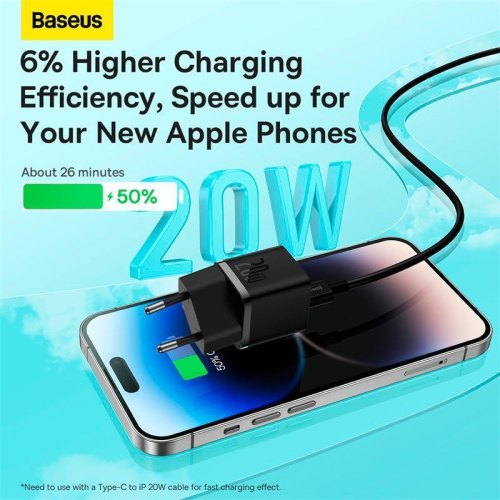 МЗП Baseus GaN5 Fast Charger 1C 20W Black