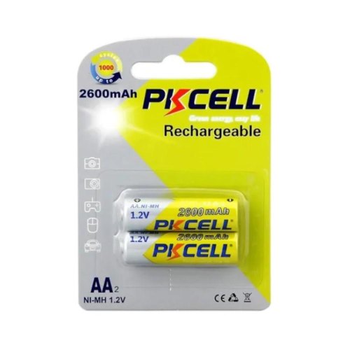 Акумулятор AA 2600mAh, 1.2V Ni-MH, RTU rechargeable battery, PKCELL, 2pcs/card