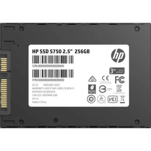 Накопичувач SSD 2.5'' SATA III 256Gb HP S750 TLC, Retail