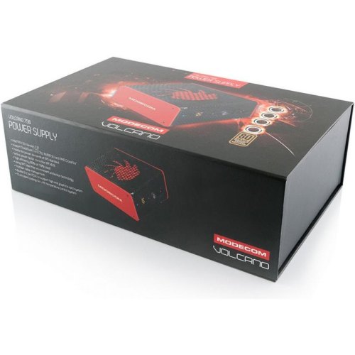 Блок живлення, 750W Modecom VOLCANO 750 BRONZE, 120mm, MODULAR, 80+ Bronze, Retail Box