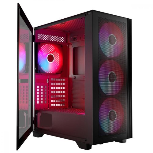 Корпус без БЖ, Modecom MISTRAL ARGB FLOW MIDI BLACK ATX