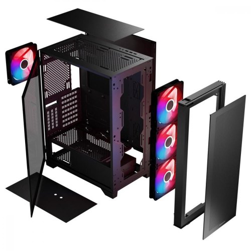 Корпус без БЖ, Modecom MISTRAL ARGB FLOW MIDI BLACK ATX