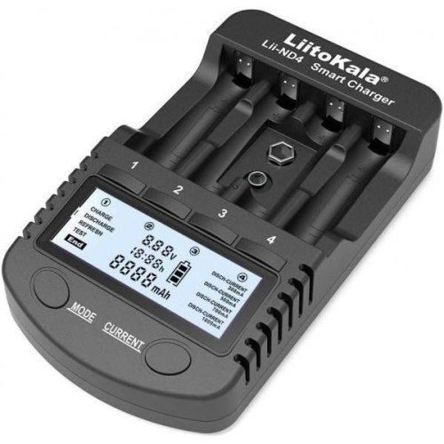 Зарядний пристрій LiitoKala Lii-ND4, 4x(NiMH/NiCd) + 1*9V(крона), discharge function, display
