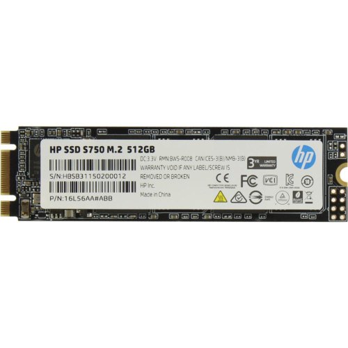 Накопичувач SSD M.2 2280 512Gb HP S750 M.2 TLC, Retail