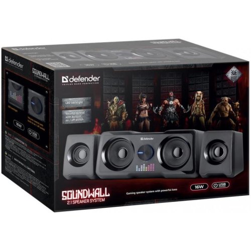 Акустична система 2.1 Defender Soundwall, 16Вт USB