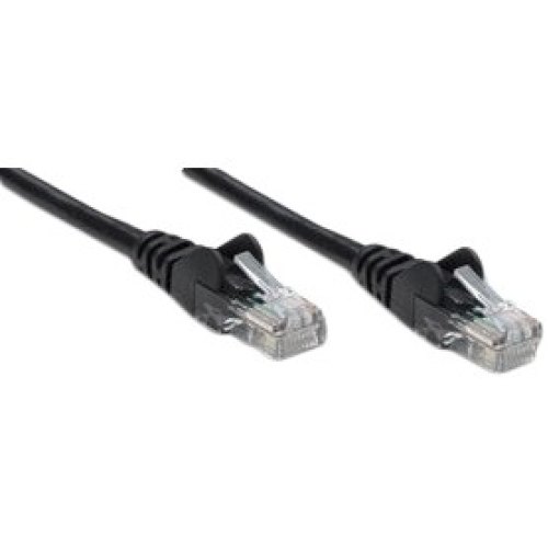 Патчкорд UTP Cat.5e ( 1м чорний ), Intellinet, Біметал, ССА