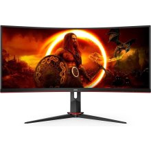 Монітор 34 AOC CU34G2XP, WQHD, VA, 180Гц, 1мс, вигнутий, HDMIx2, DPx2, USB, колонки, чорний