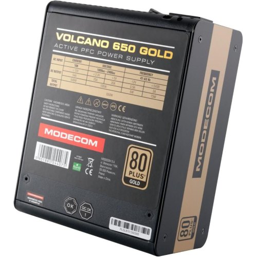 Блок живлення, 650W Modecom VOLCANO 650 GOLD, 120mm, MODULAR, 80+ Gold, Retail Box
