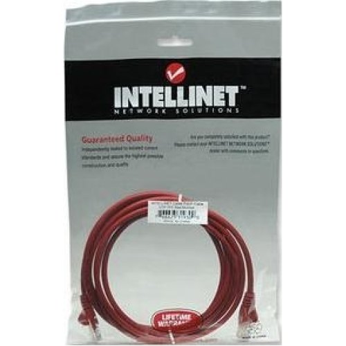 Патчкорд UTP Cat.5e ( 15м червоний ), Intellinet, Біметал, ССА