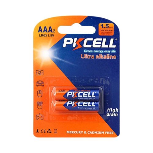 Батарейка AAA/HR3, 1.5V, Лужна, PKCELL, 2pc/card