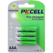 Акумулятор AAA 600mAh, 1.2V Ni-MH, RTU rechargeable battery, PKCELL, 4pcs/card
