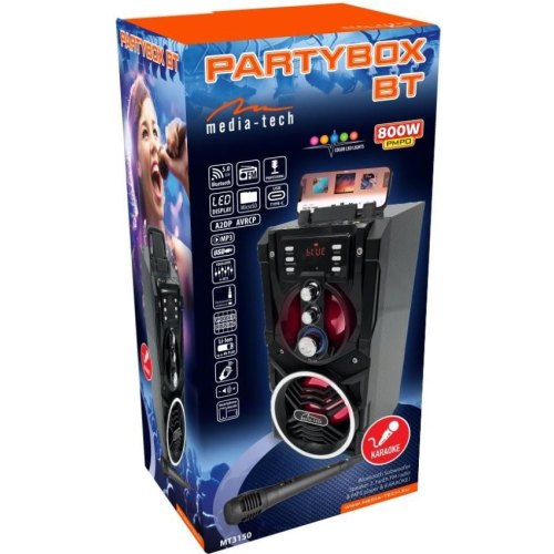 Акустична система 1.0 Media-Tech 18W, Bluetooth/FM/AUX/SD/USB/КАРАОКЕ чорна