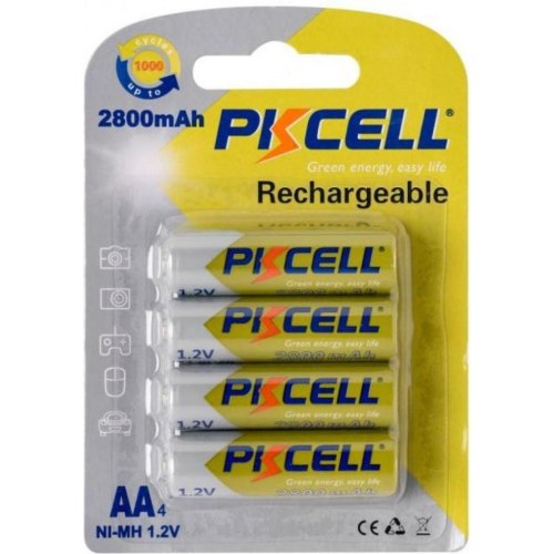 Акумулятор AA 2800mAh, 1.2V Ni-MH, rechargeable battery, PKCELL, 4pcs/card