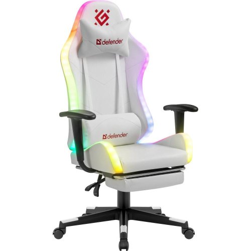 Крісло ігрове Defender Watcher, 60мм, Клас 4, RGB ПУ, біле
