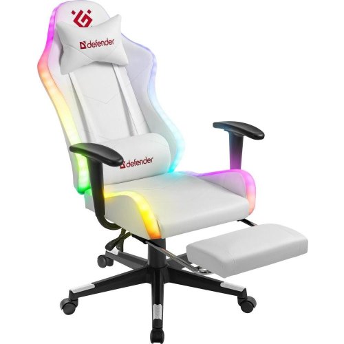 Крісло ігрове Defender Watcher, 60мм, Клас 4, RGB ПУ, біле