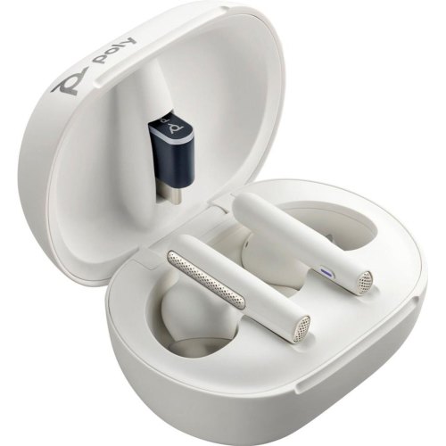 Навушники з мікрофоном Poly TWS Voyager Free 60+ Earbuds + BT700C + TSCHC White