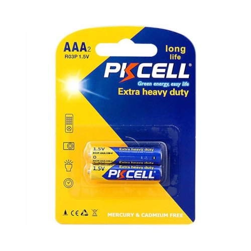 Батарейка AAA/HR3, 1.5V, Extra heavy duty, PKCELL, 2pc/card