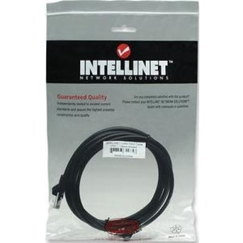 Патчкорд UTP Cat.5e ( 3м чорний ), Intellinet, Біметал, ССА